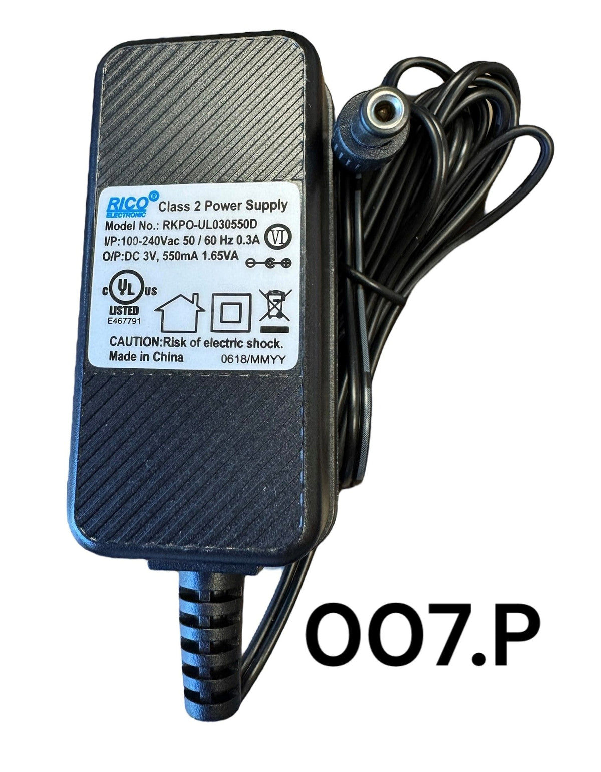 Replacement Adapter 3V DC 550mA black female jack