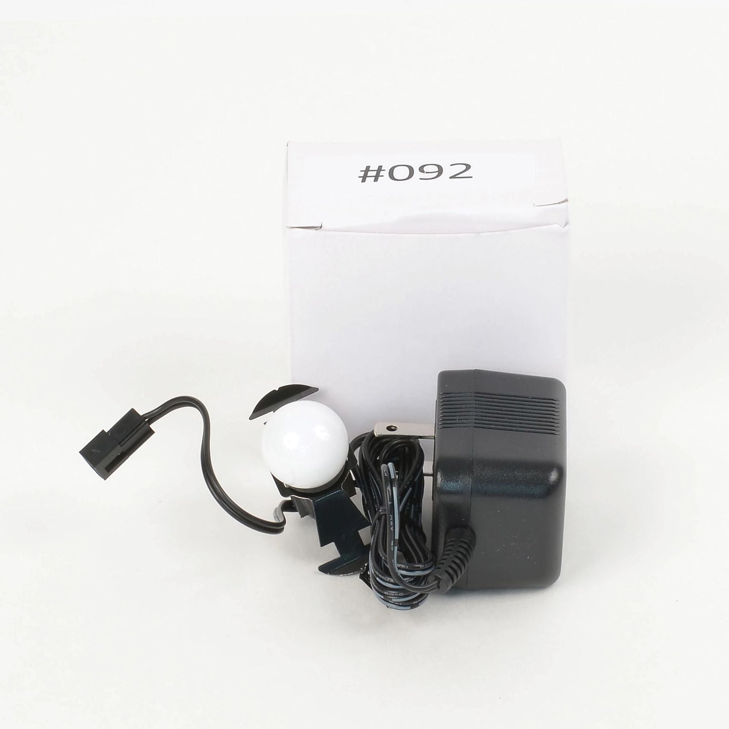 Replacement Adapter 3V DC 0.5A 500mA black w/ male auxiliary clip and 56.53121 bulb