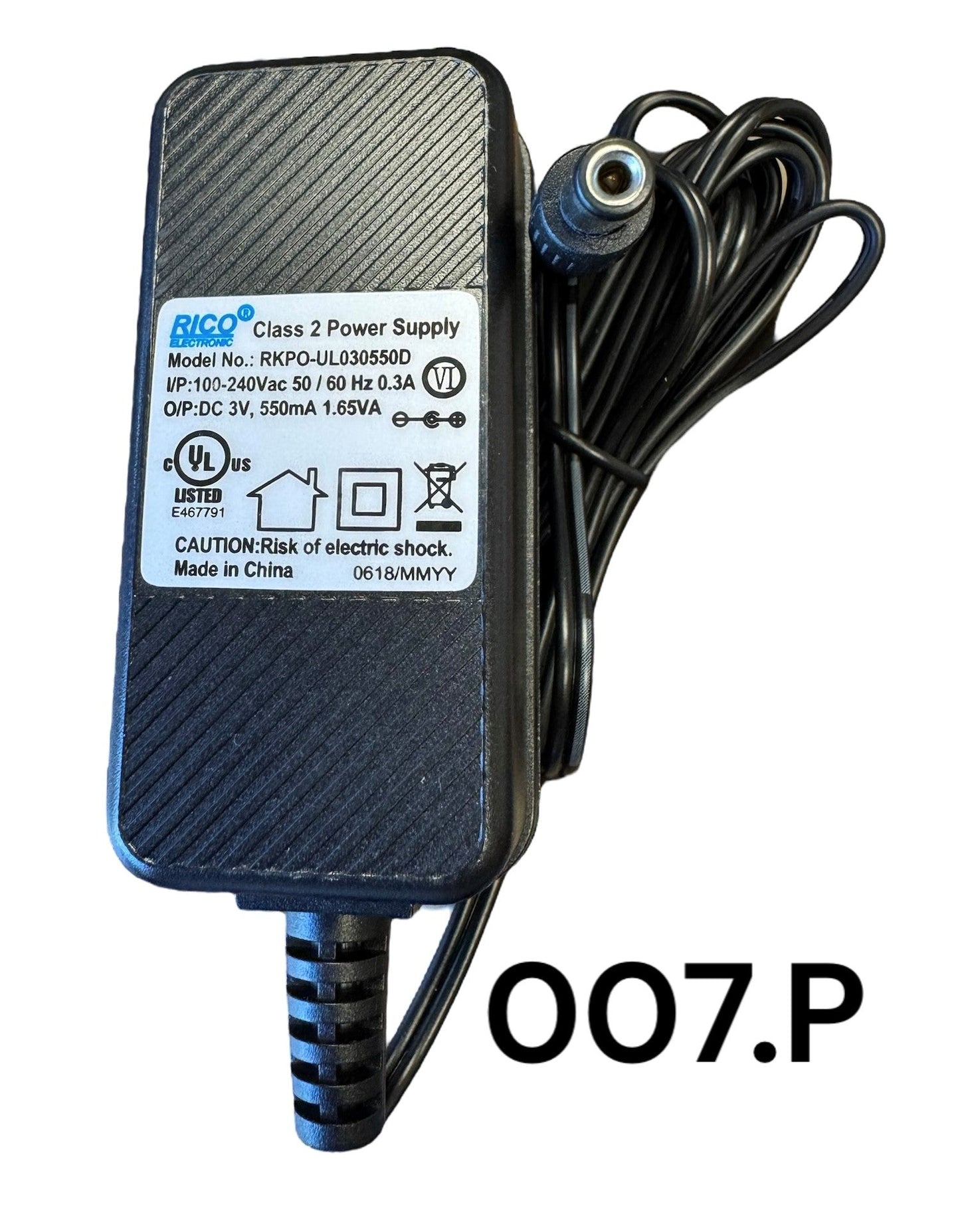 Replacement Adapter 3V DC 550mA black female jack