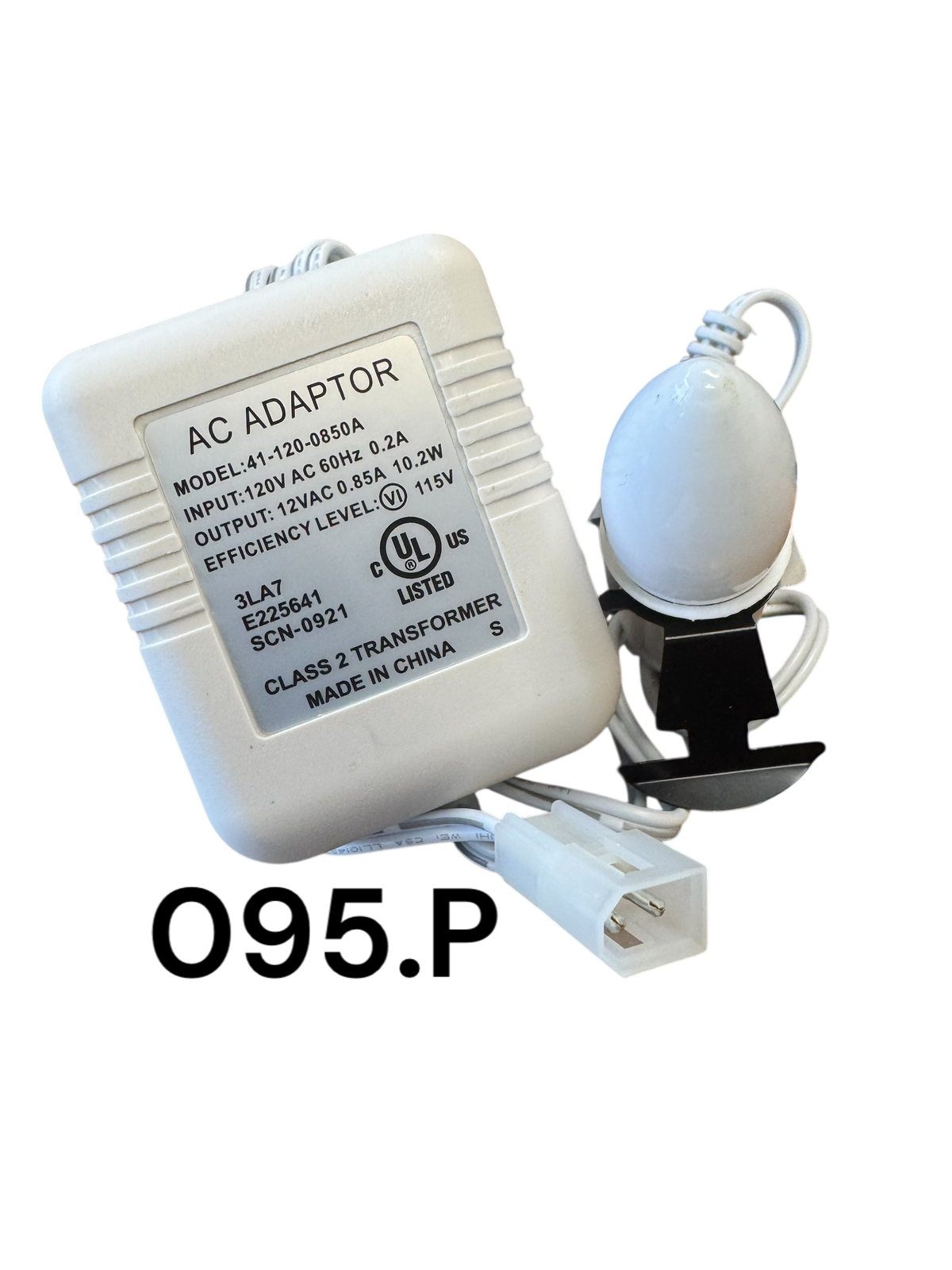 Replacement Adapter 12V AC 850mA female aux clip w/bulb