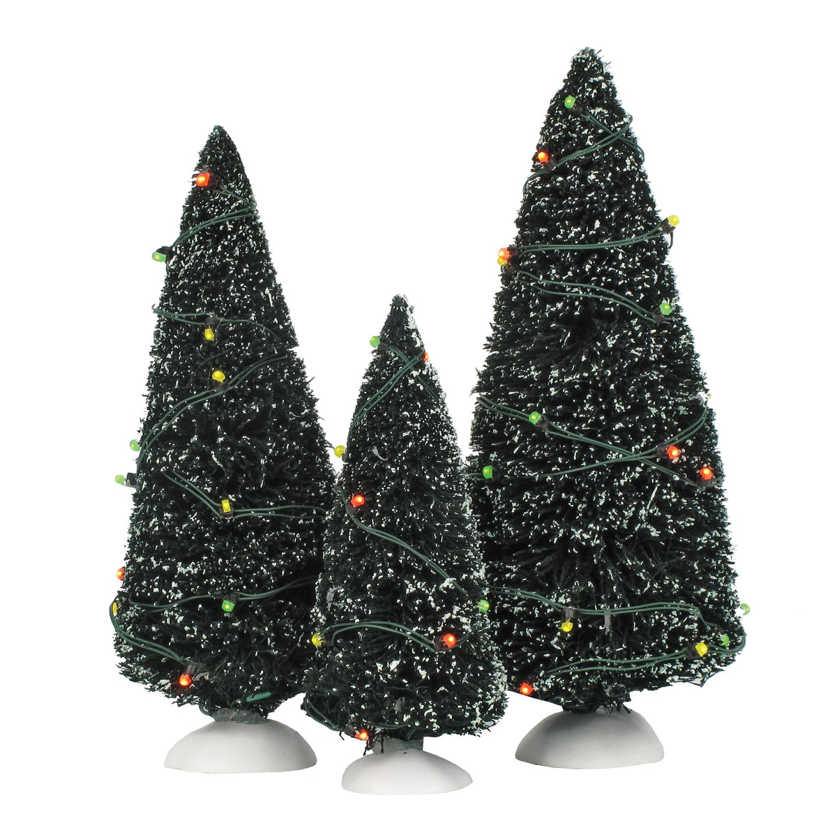 Twinkling Lit Trees Green S/3