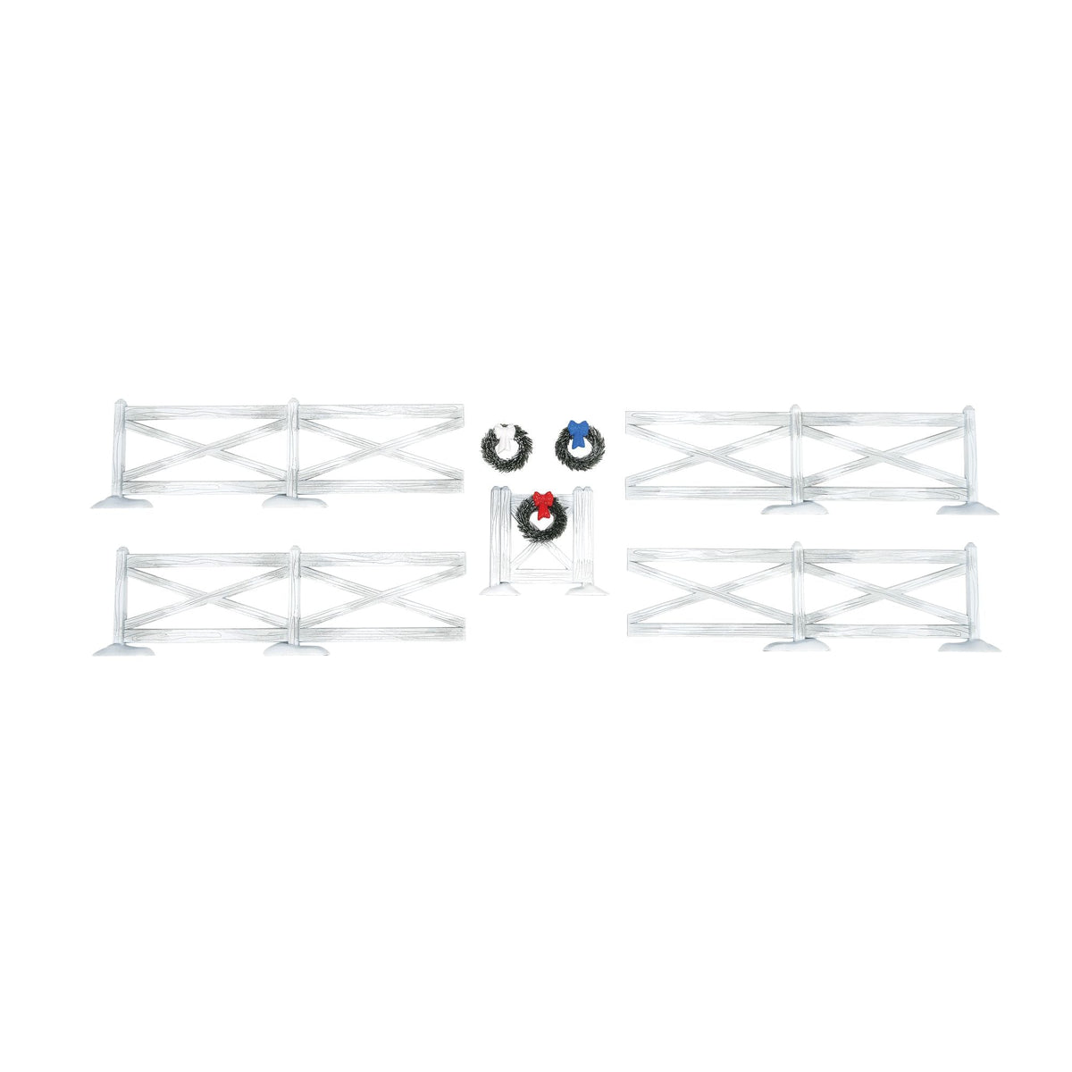 White Crossbuck Fence Set