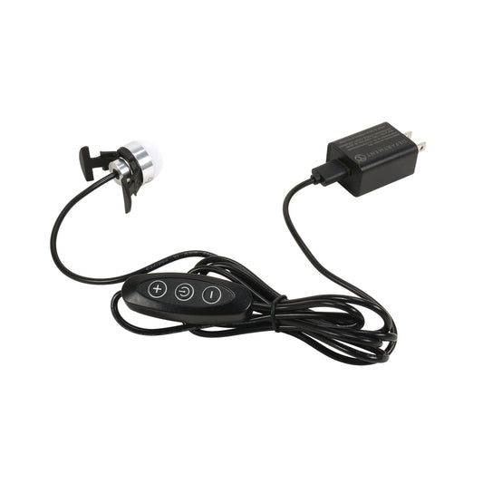 Single Black USB Cord with LED Bulb and Dimmable Switch
