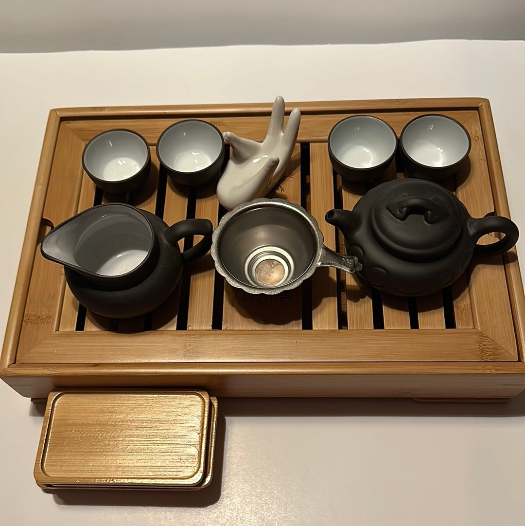 Yixing black white Ruyi Clay Tea Starter Set -On Sale Best Seller Tea set #67