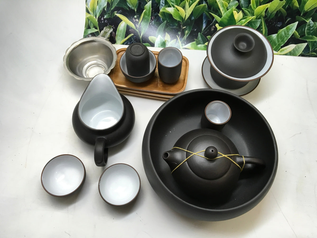Yixing Clay Tea Set 14pcs Black and white best seller limited offer