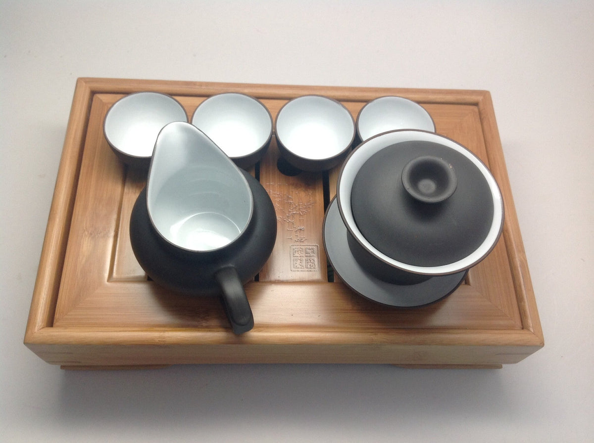 Gaiwan Tea Set With Bamboo Tea Tray #691