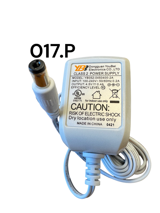 Replacement Adapter 4.5V DC 400mA white female jack